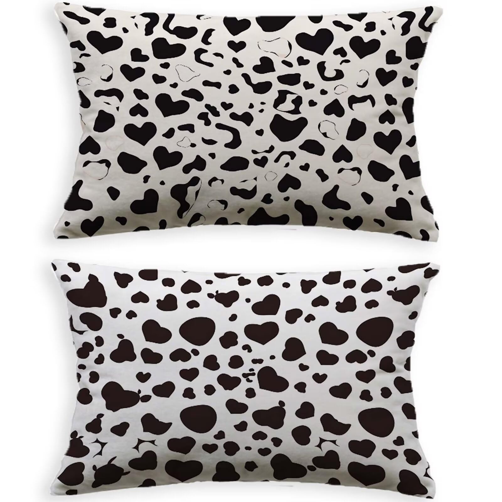 Housse de coussin 80x100 cm en velours noir et blanc abstrait pour un salon moderne chic