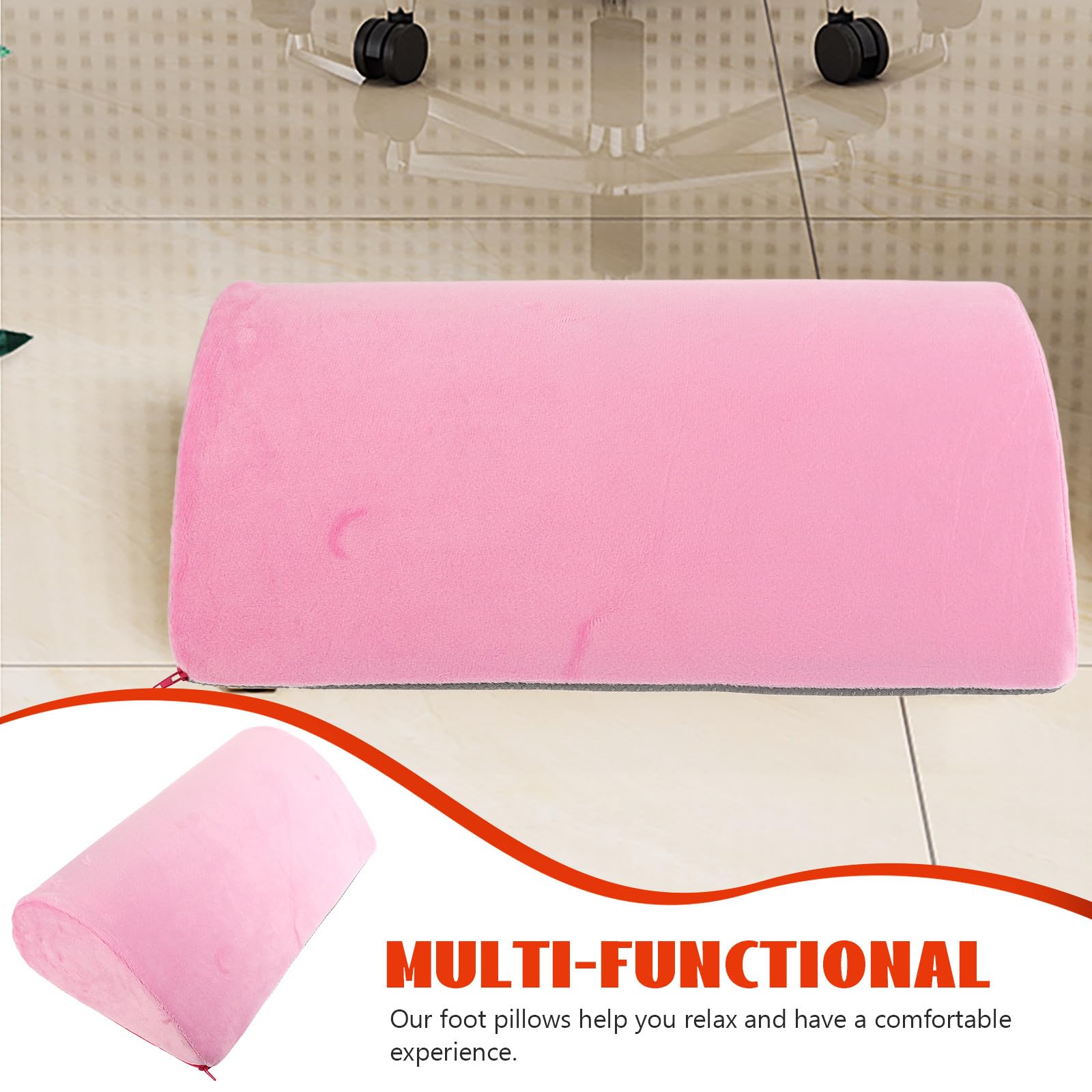 Kichvoe Kreatives Fußstützkissen mit Griff für Büro und Zuhause, Rosa