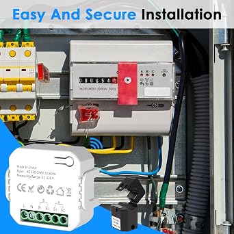 Smart Home Energy Monitor 2120A, Dual-Channel Real-Time Electricity Usage Monitoring for Household Power, WiFi Energy Meter with App Control, Compatible with Tuya/Smart Life