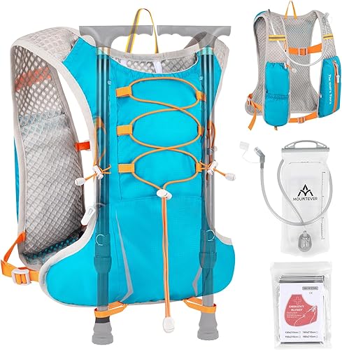 Chaleco para correr para mujeres y hombres, mochila de hidratación de 5 litros con bolsa de agua de 2 L, chaleco de hidratación ultraligero