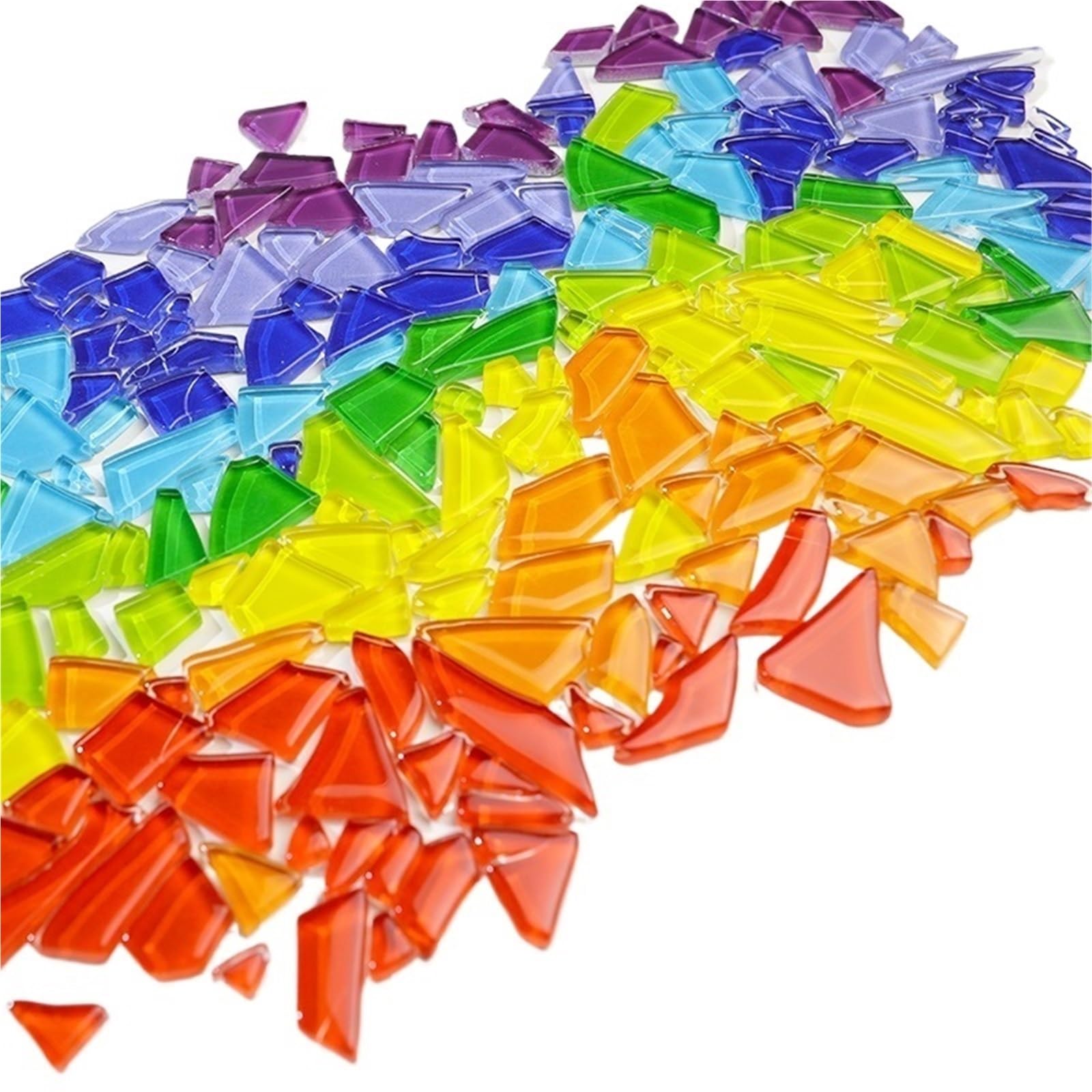 Petal Mosaic Tiles 200g Mosaic Handmade Glass Gravel Irregular Crystal Particles Pieces DIY Making Home Wall Decoration(Color02)