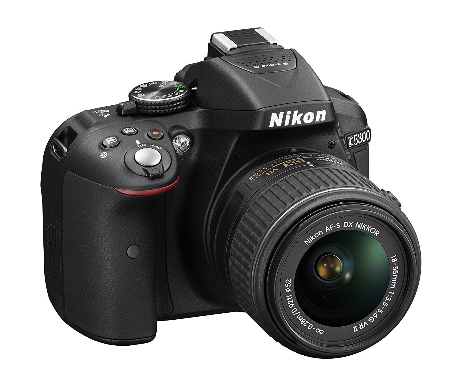 Nikon D5300 24.2 MP CMOS Digital SLR Camera with 18-55mm f/3.5-5.6G ED VR II Auto Focus-S DX NIKKOR Zoom Lens, Built-in WiFi and GPS - Black (Renewed)