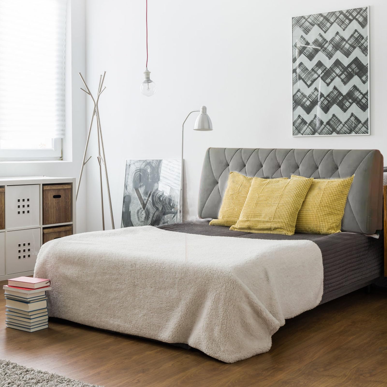 LQDMAER Upholstered Queen Size Headboard,Wall Hanging Headboard/Full