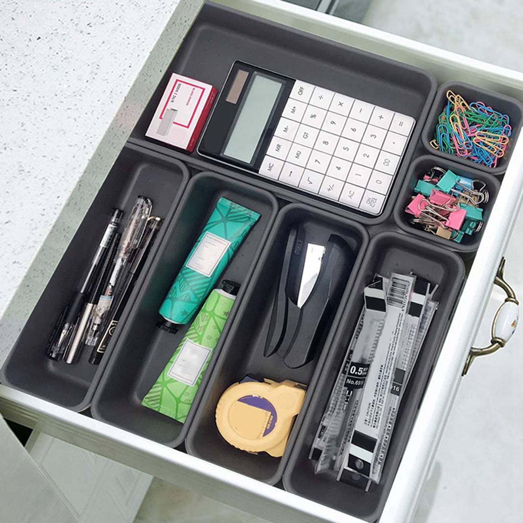 Vassoio Organizer per Cassetti Ad Incastro da 36 Pezzi, Vassoio Multiuso per Scrivania da Scrivania per Cucina, Bagno, Ufficio, Camera da Letto