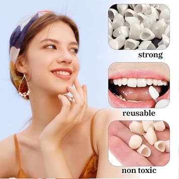 100PCS Dental Temporary Tooth,Missing Tooth Replacement Kit,Veneers Teeth,Crown Repair Kit,T-ooth Caps for Broken Teeth,Natural and Effective,Comfortable,Support Confident Smile(for Front Teeth)
