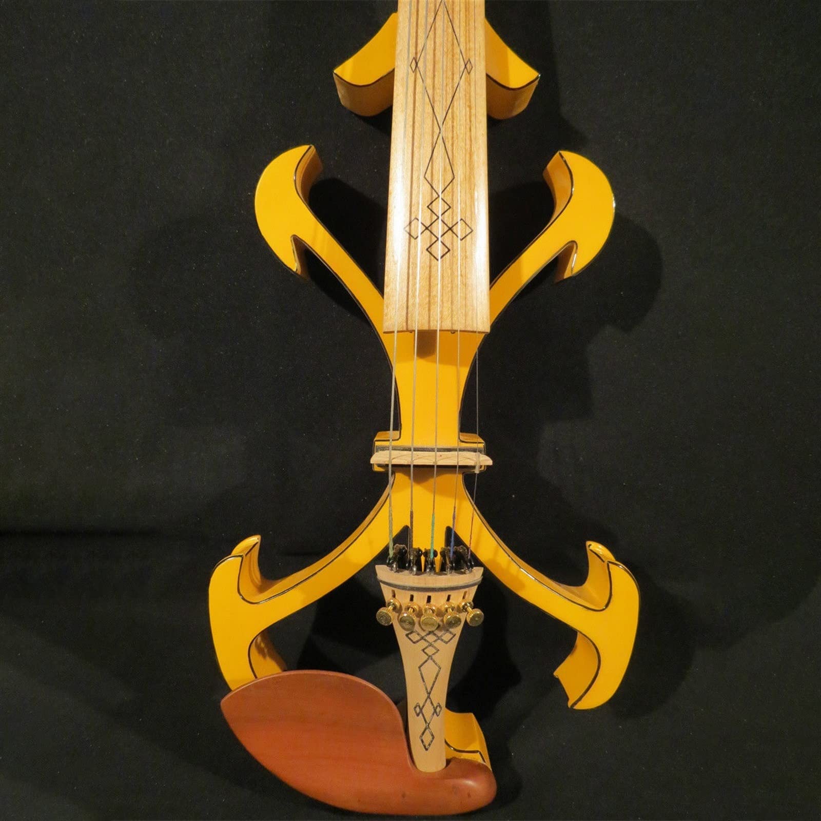 Strumento Musicale per Violino Elettrico 4/4 in Legno Massello Giallo A 5 Corde con Custodia Rigida per Collo in Acero con Parte di Giuggiola Arco Violini per Studenti