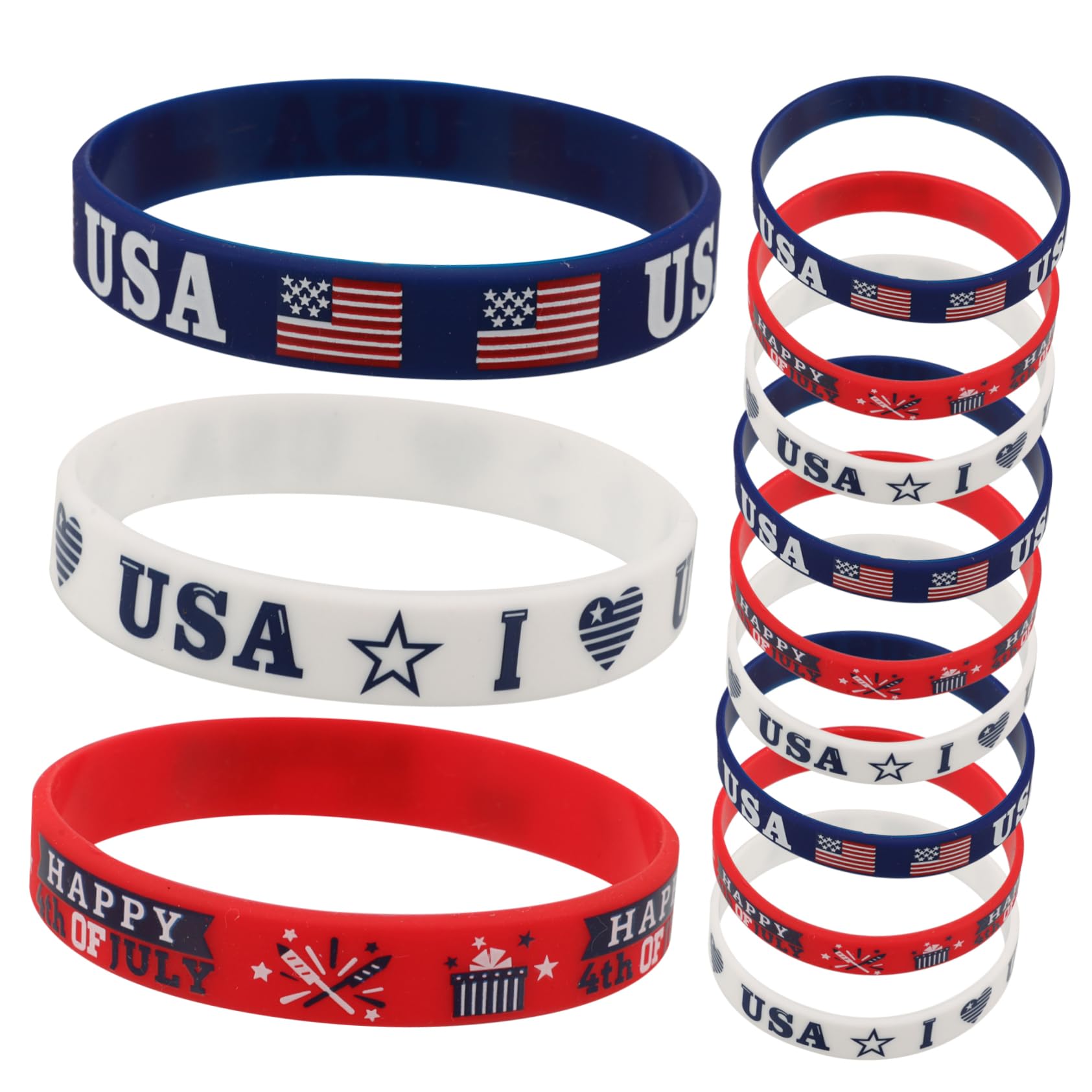 DOITOOL Braccialetti Silicone Per Usa Accessori Patriottici Leggeri Per Celebrazioni