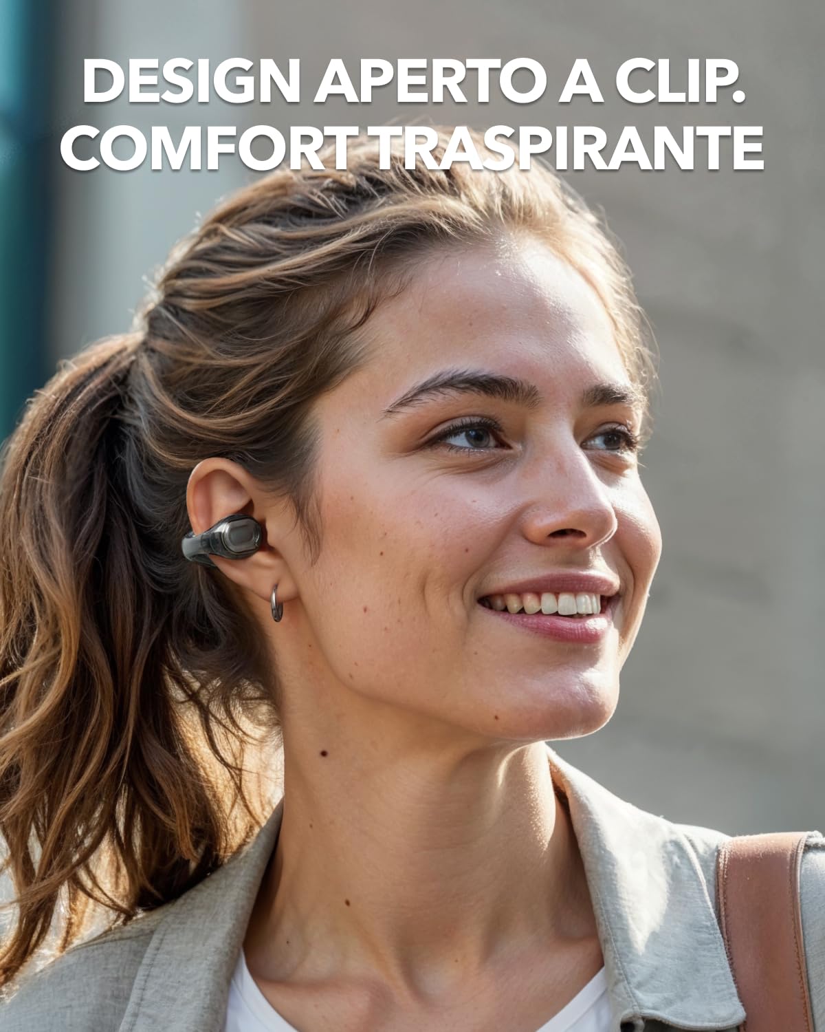 soundcore C40i di Anker, Auricolari open-ear, cuffie clip-on, design flessibile, controlli a pulsanti, comfort leggero, vestibilità stabile, supporti auricolari intercambiabili,driver con suono chiaro | Design flessibile, comandi a pulsante, comfort legge