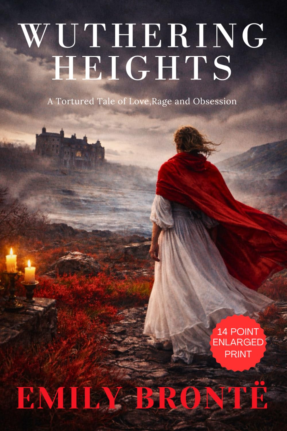 WUTHERING HEIGHTS (Enlarged Print Edition): Classic Gothic Romantic Drama, Original1847 Edition – Easy Read in 14 Point