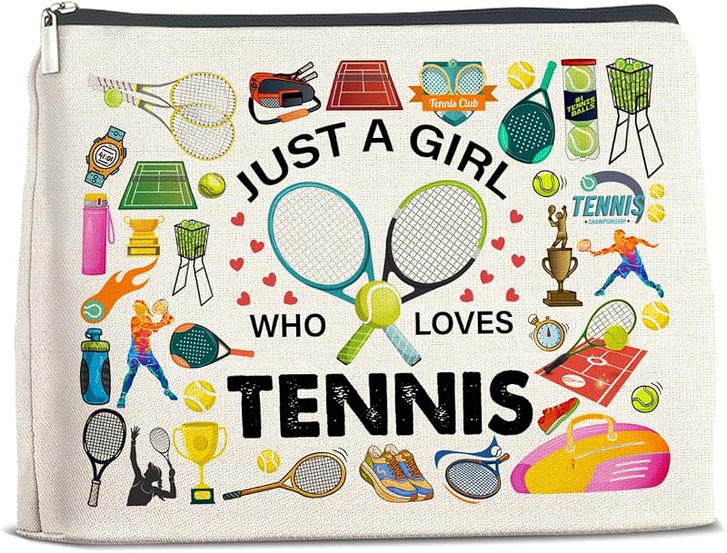 Necessaire de maquiagem UPNEGE com zíper, estampa TENNIS, 1 unidade