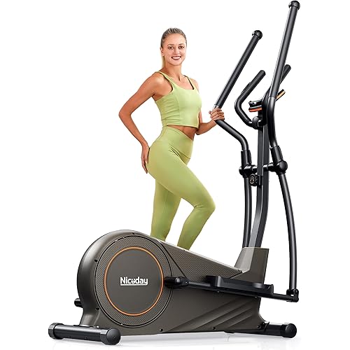 Niceday Elliptical Exercise Machine, Elliptical Machine for Home, Magnetic Elliptical Trainer with 15.5IN-19IN Stride, 16 Resistance Levels, 400LBS Loading Capacity, Support Kinomap APP