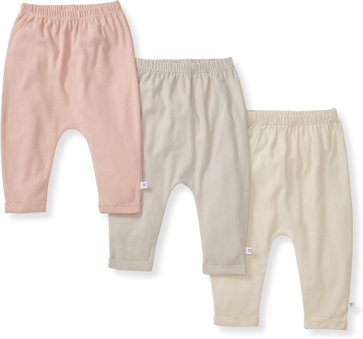 Burt's Bees Pantalones deportivos de punto unisex para bebé, paquete de 3 pantalones deportivos para bebé, pantalones para bebé 100% algodón orgánico