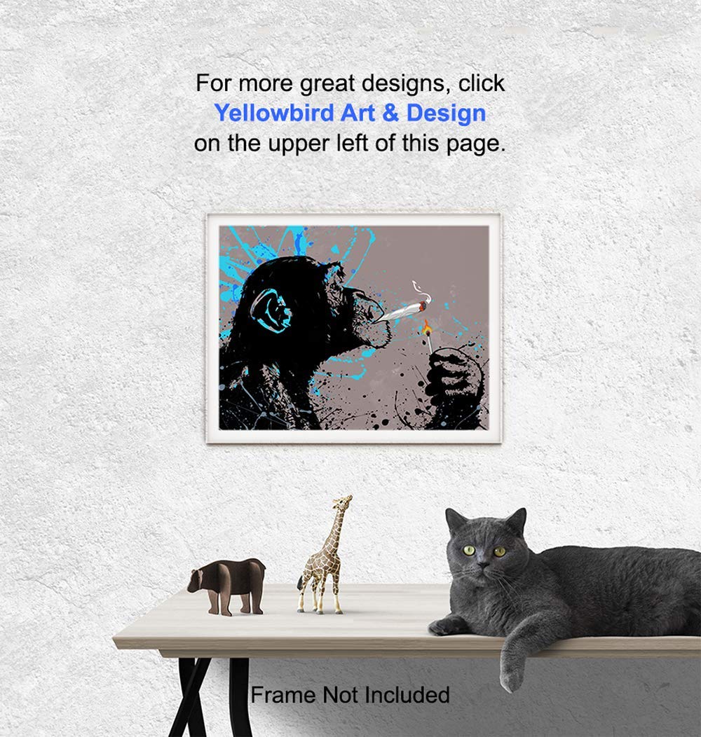 Amazon.com: Original Marijuana Art - Pot Smoking Chimp - 8x10