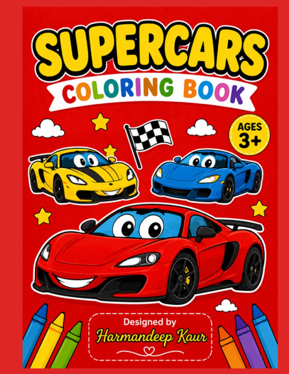 Supercars Coloring Book for Kids Ages 3-10: Fun & Easy Supercar Coloring Pages for Boys and Girls | Amazing Sports Cars, Racing Cars & Creative Activity Book for Toddlers and Kids