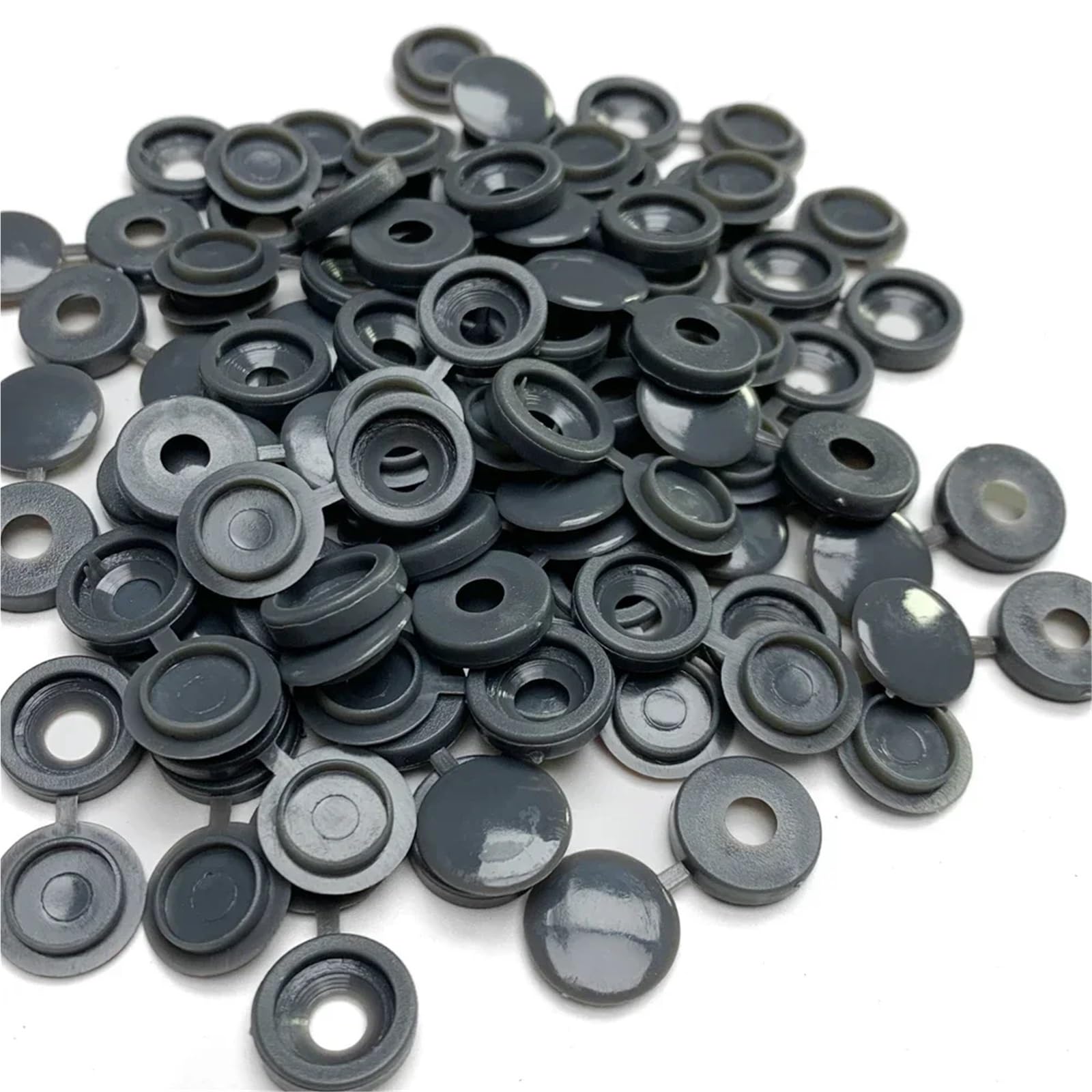 Hinged Screw Cover Caps 500pcs Plastic Fold Snap Covers 3 Color DIY Accessories Protection Tools(Dark Gray)