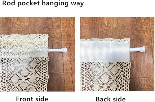 Miniatura 6 de Cenefa de cortina bohemia con borlas para gabinete de cocina, granja, cortinas traslúcidas de lino para divisor de habitación, bolsillo para barra,