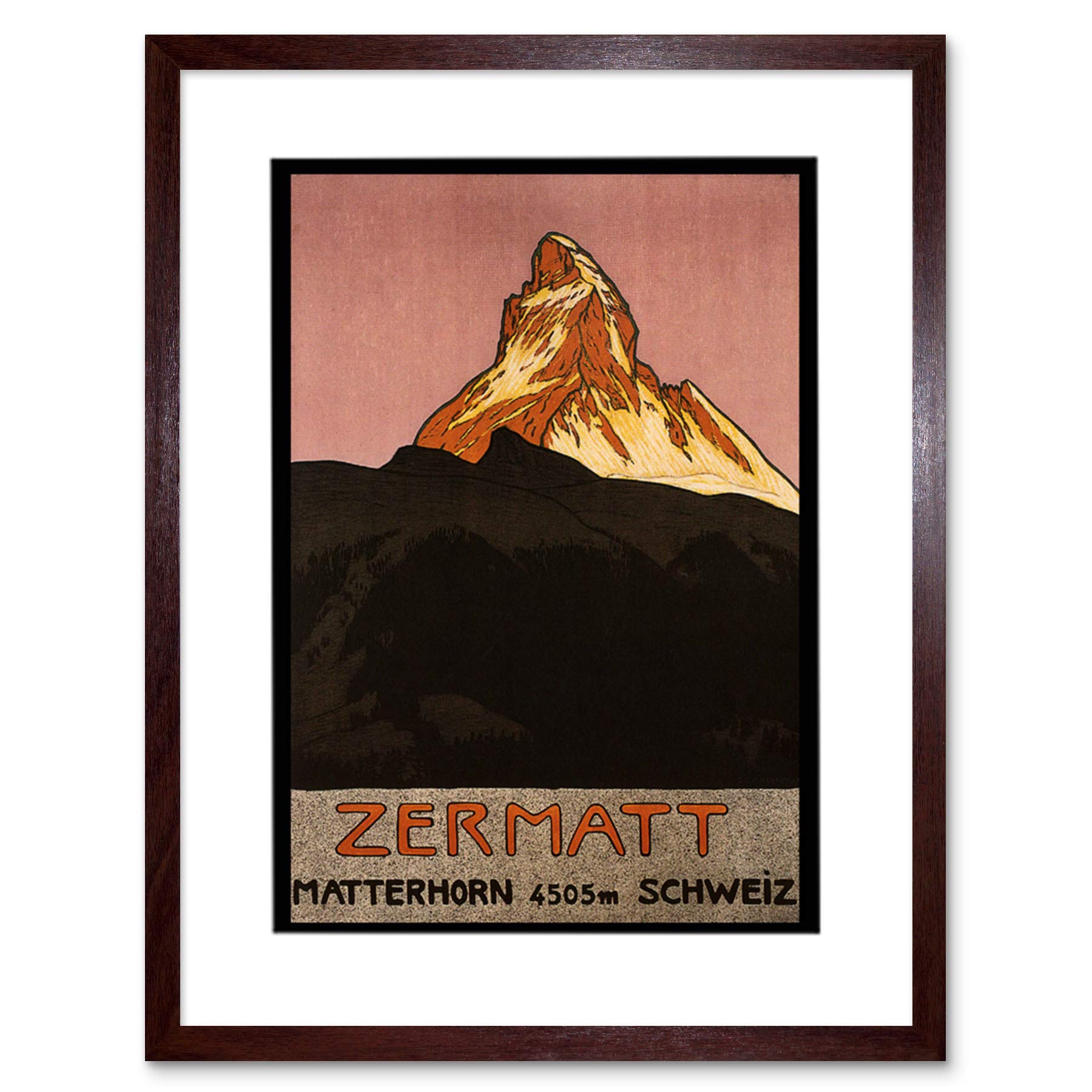 Wee Blue Coo Matterhorn Mountain Zermatt Switzerland Alpine Picture Framed Wall Art Print