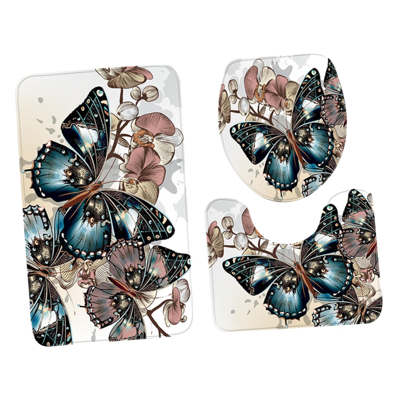 MAGICLULU Alfombrillas De Baño Juego De Elegantes Antideslizantes para Inodoro Absorbente Fácil De Lavar