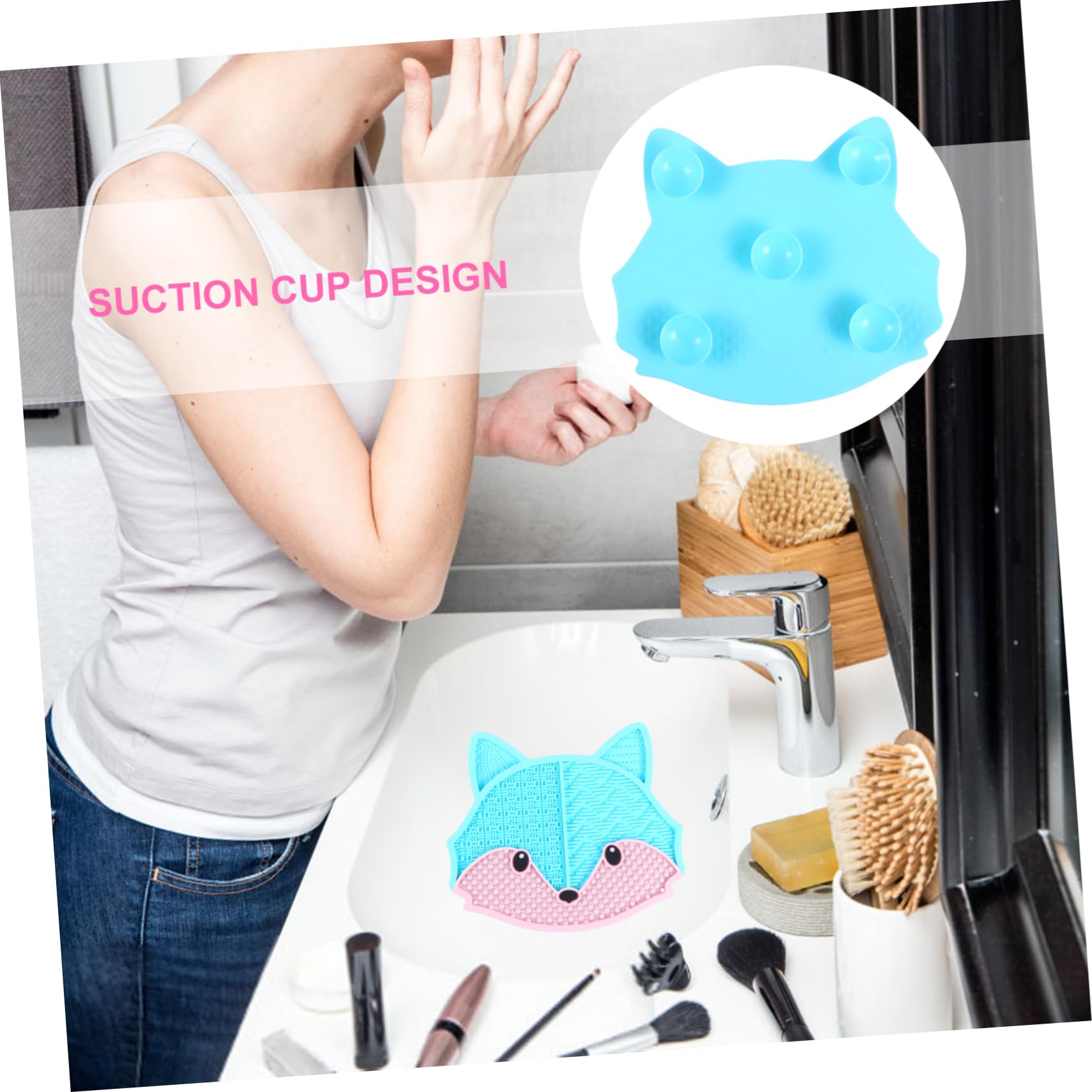MAGICLULU 3 Pz Trucco Scrub Alla Volpe Kit Del Make up Stendino Per Pennelli Da Trucco Detergente Per Pennelli a Secco Tappetino Per Pennelli Da Trucco Gel Di Silice Cosmetico Rossore