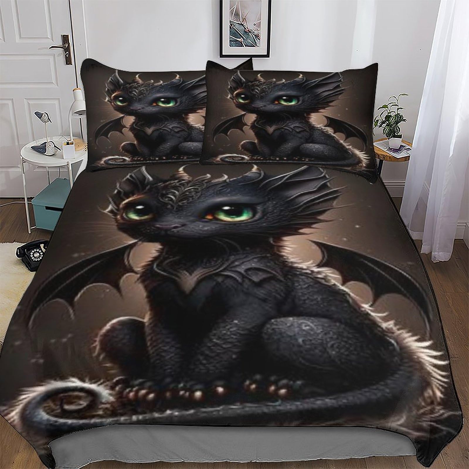 Dcccy Boys Pterosaur 3D Printed Duvet Cover Sets 3 Piece Set Super Soft Quilt Cover With Pillowcase For Girls And Teenagers Double (200X200cm)