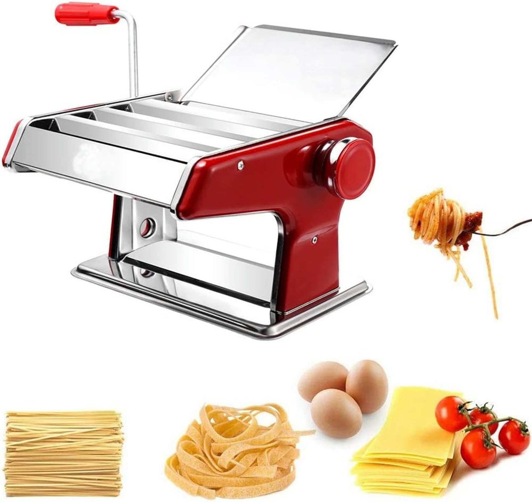 Máquina Profesional Para Hacer Pasta Con Manivela, Máquina Para Hacer Fideos, Máquina Para Hacer Pasta, Rodillo De Acero Inoxidable, Ajustes De Espesor De Pasta Para Pieles De Bola De Masa, Cortador F