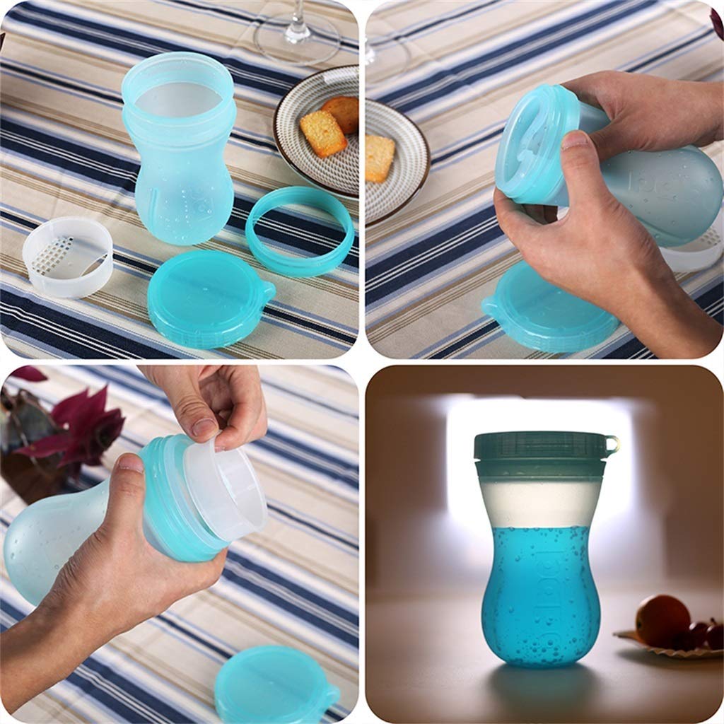 Bouteille d'eau Pliable, 370ml Gel De Silice Sports De Plein Air Peut Être Rempli d'eau Bouillante (5 Couleurs)