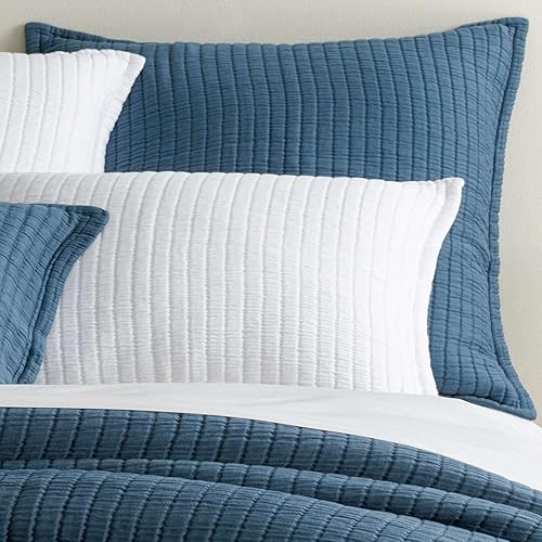 Miniatura 21 de Pine Cone Hill Colcha de Matelasse blanca Boyfriend, tamaño Queen, patrón sólido blanco