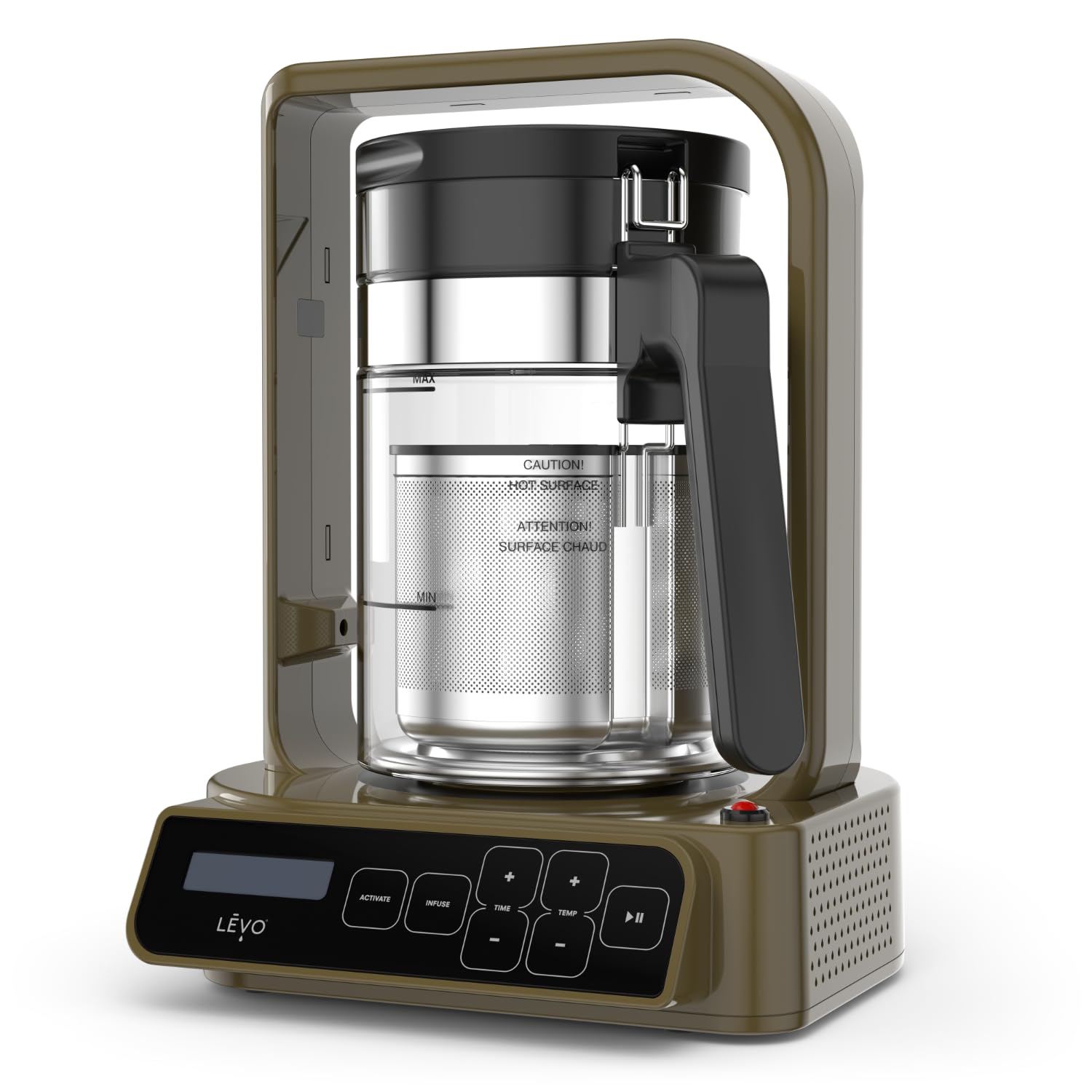 LĒVO C - Herbal Oil and Butter Infusion Machine for Large Batches - Botanical Decarboxylator & Oil Infuser Machine - Mess-Free & Easy to Use - Make Infused Gummies, Brownies, Cookies - Chestnut Brown