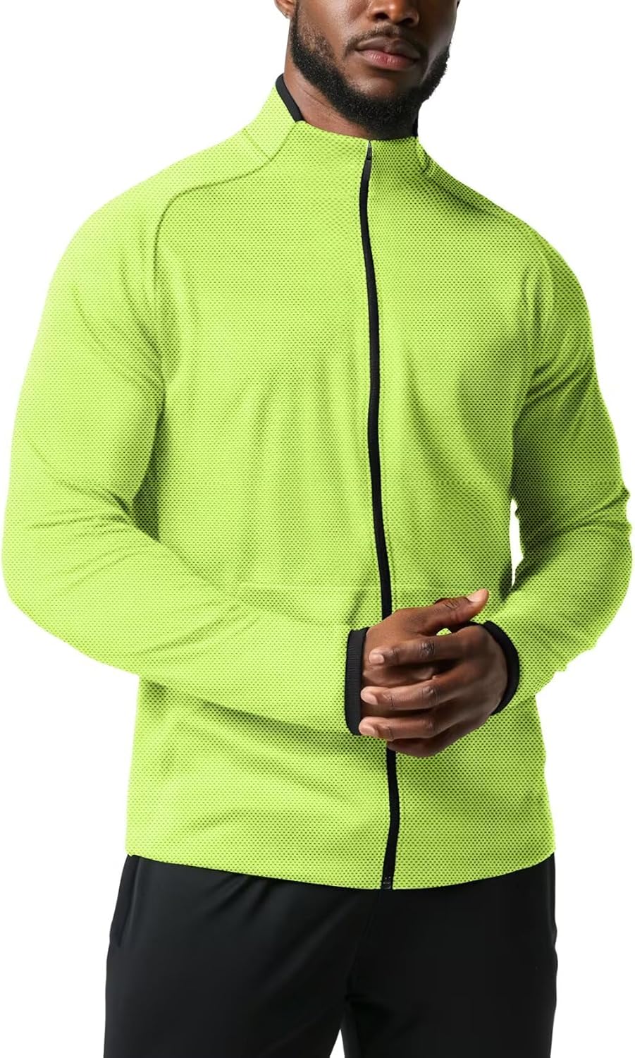 Zengjo Men's Track Jackets Full Zip Running Athletic Workout Lightweight Windproof Jacket with Zipper Pockets Quick Dry - Image 2