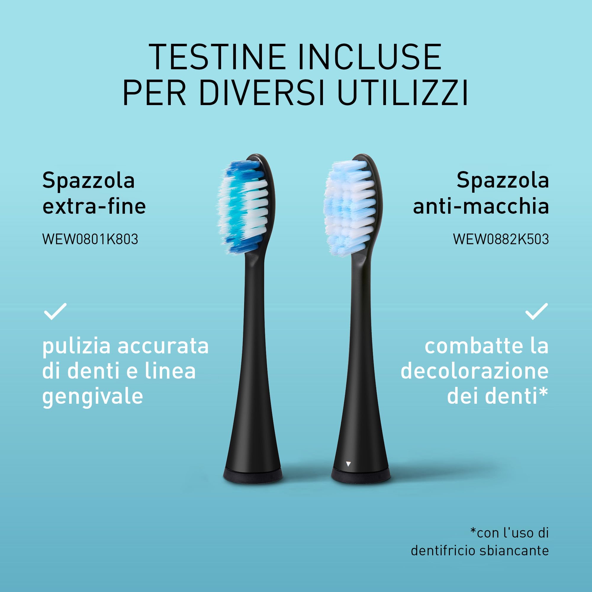 Panasonic EW-DC75 Spazzolino Sonico, Doppia Tecnologia Sonica, Nero | 5 Modalità, Testine Ultra-Fini, Ricarica Rapida USB-C, Custodia da Viaggio