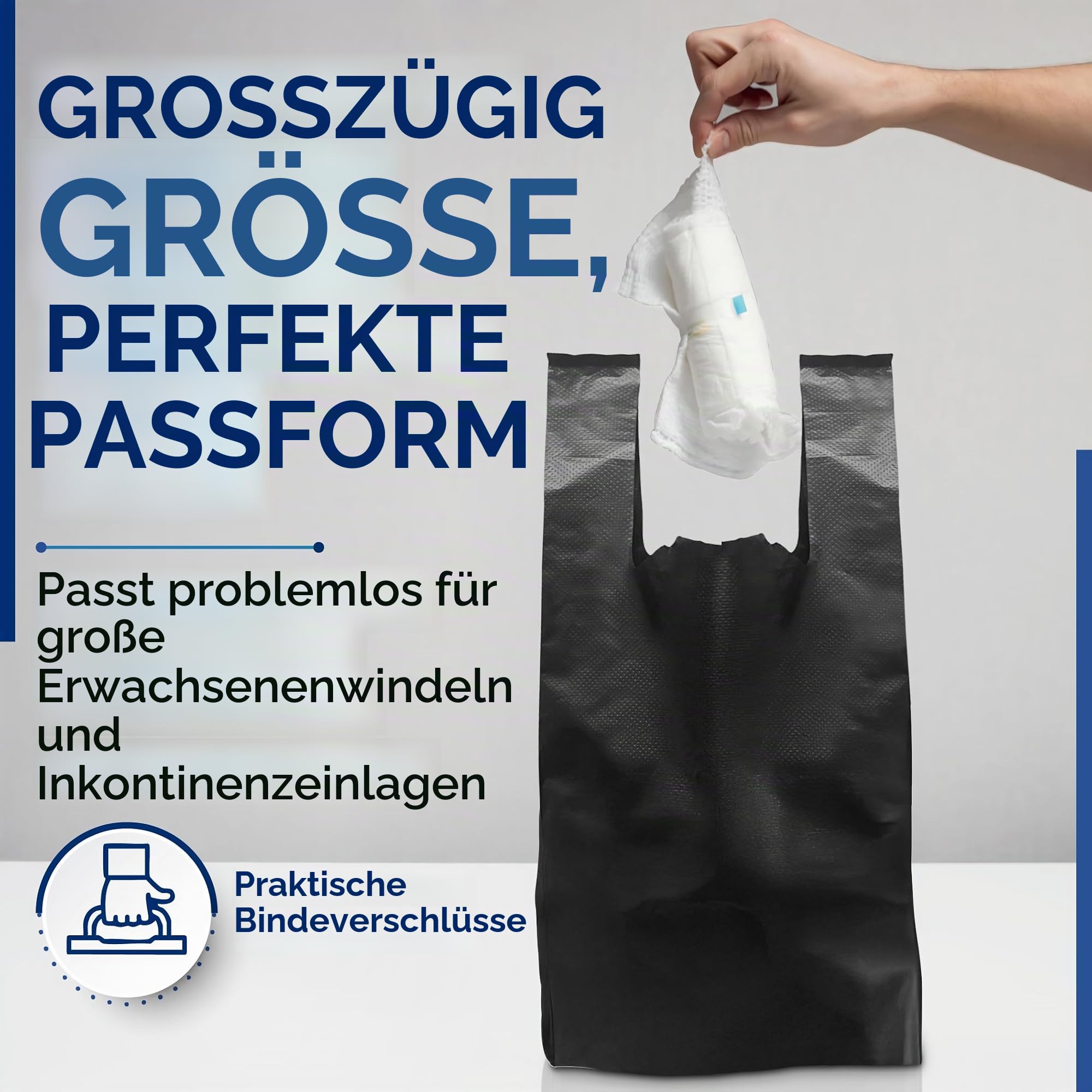 Windelbeutel für Erwachsene Extra Stark Auslaufsicher Hygienebeutel Entsorgungssäcke Inkontinenzeinlagen