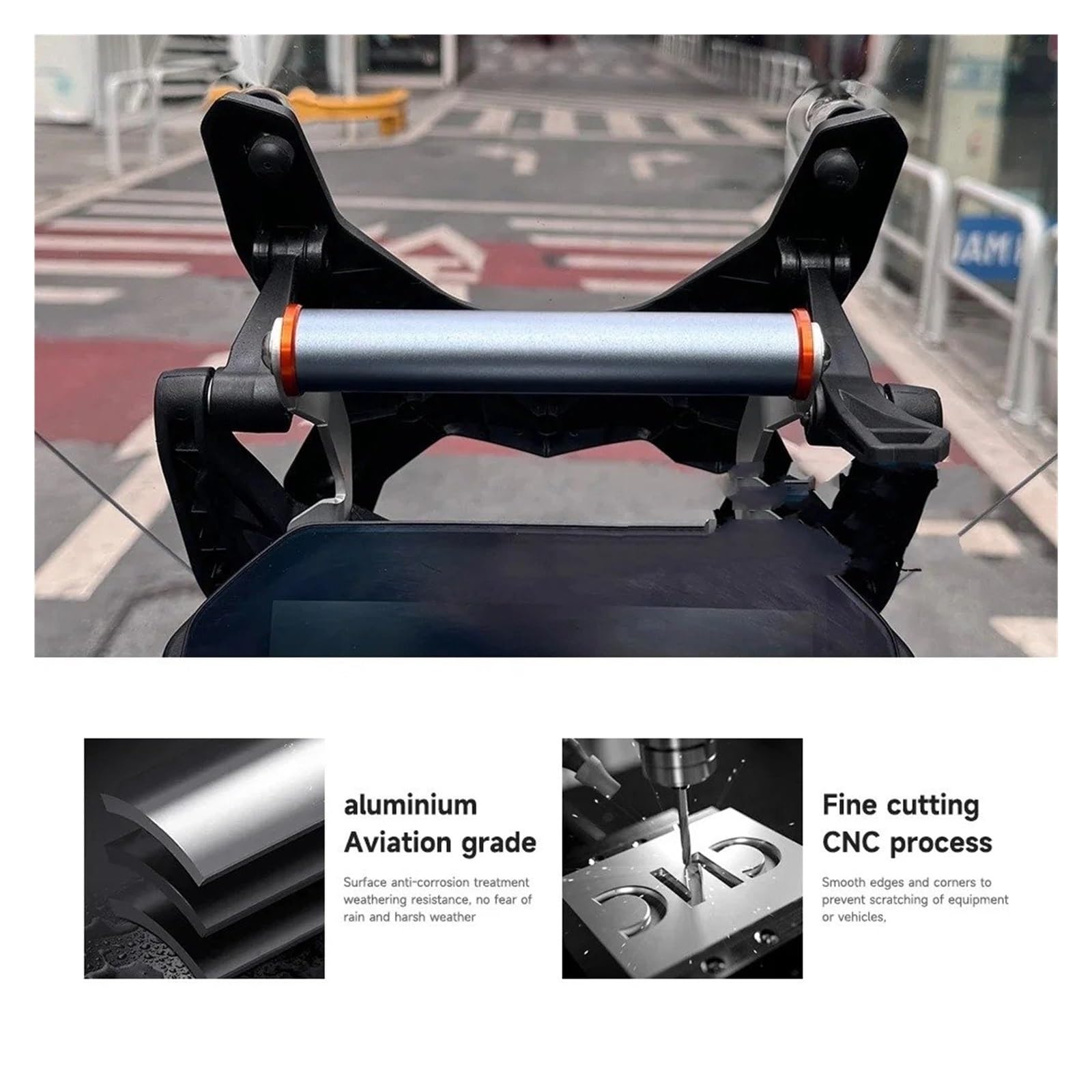 Soporte para Teléfono Móvil De Motocicleta con Soporte De Navegación GPS para C400GT C 400 GT C 400GT 2025 Soporte para Manillar(12mm Silver)