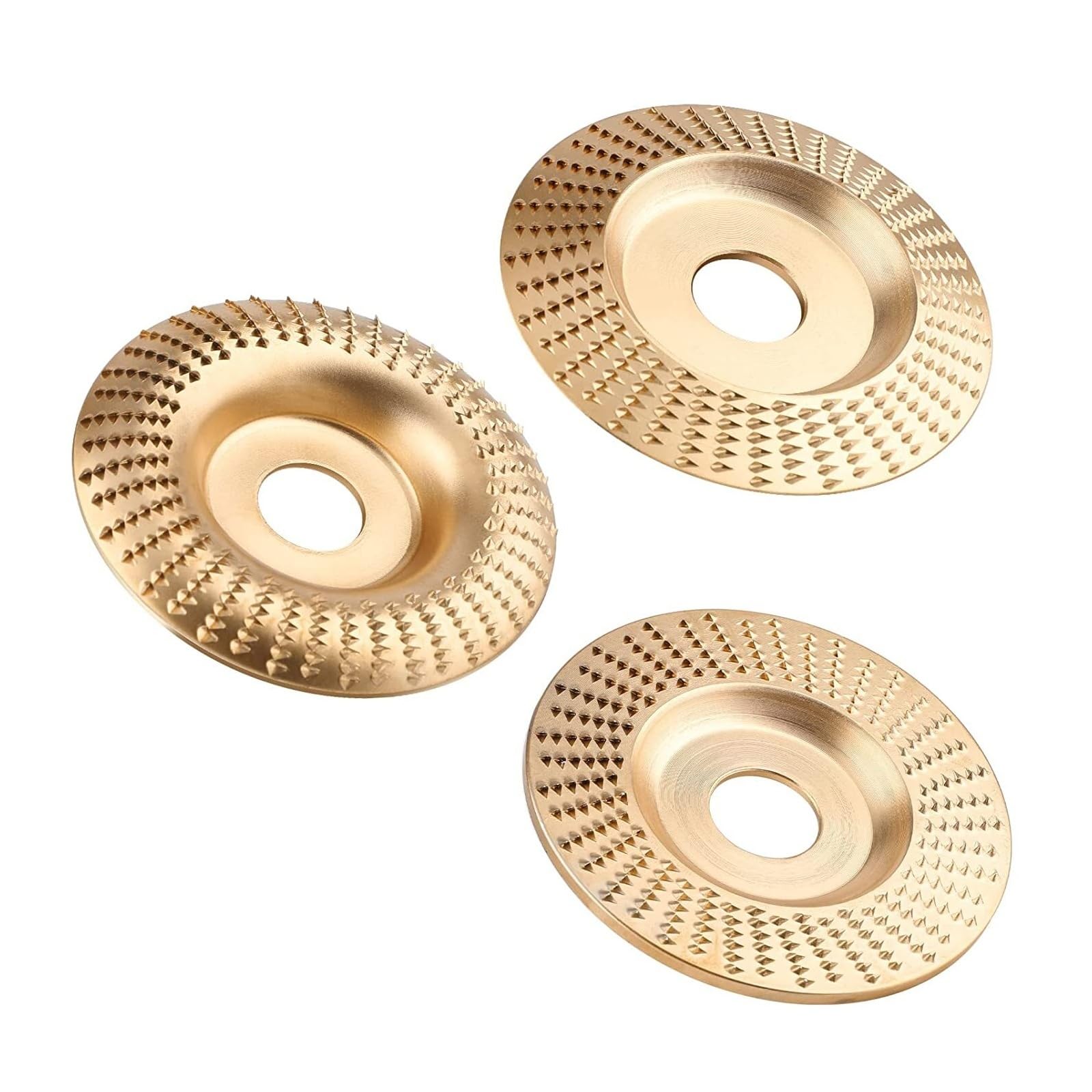 100 mm 3-częściowy zestaw do szlifowania drewna, 16 mm Bore Curved Bevel Design for Angle Grinder, Wood Cutting Engraving & Polishing Tools