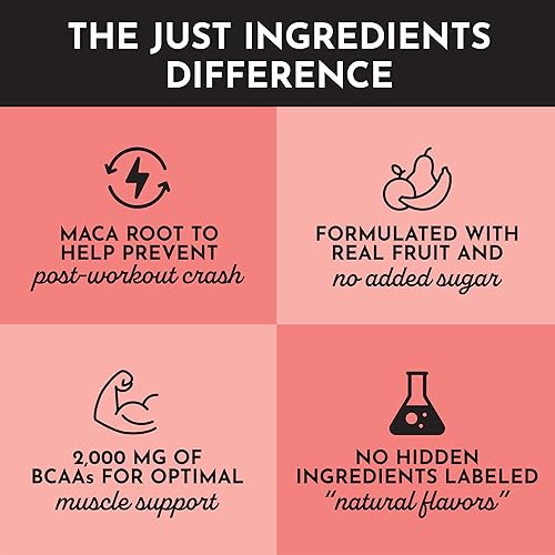 Miniatura 6 de JUST INGREDIENTS Pre-Workout  Guayaba Mango  30 porciones  Suplemento antes del entrenamiento con cafeína  Mezcla de BCAA, Beta Alanina, Malato de