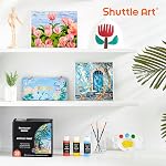 Shuttle Art Acrylic Paint, 25 Colors Acrylic Paint Set, 2oz/60ml Bottles, Rich Pigmented, Waterproof, Premium Acrylic Paints for Artists, Beginners and Kids on Canvas Rocks Wood Ceramic Fabric