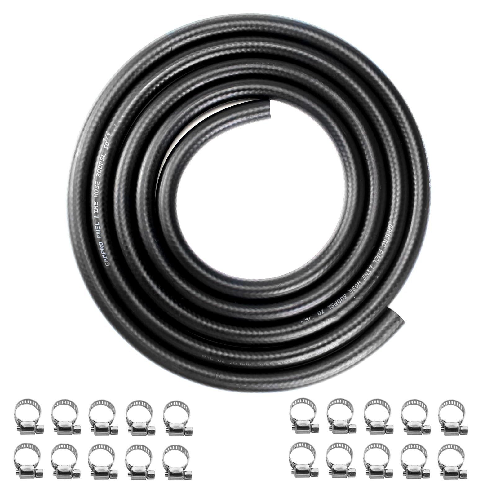 GAMPRO10FT NBR Fuel line hose 3/8 Fuel Hose 300PSI Engine Liner Fuel Injection Compatible (1/4 INCH 20FT)