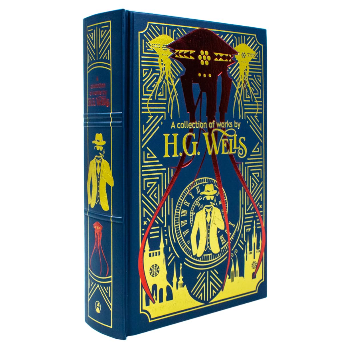 H.g. Wells Collection Of Works By - Deluxe Leather Bound Classic Science Fiction