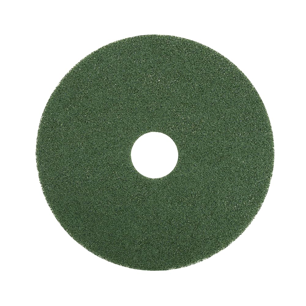 Almohadillas de suelo gruesas de 432 mm de diámetro, color verde, 5 unidades, para limpieza básica y suciedad fuerte, lavables y duraderas