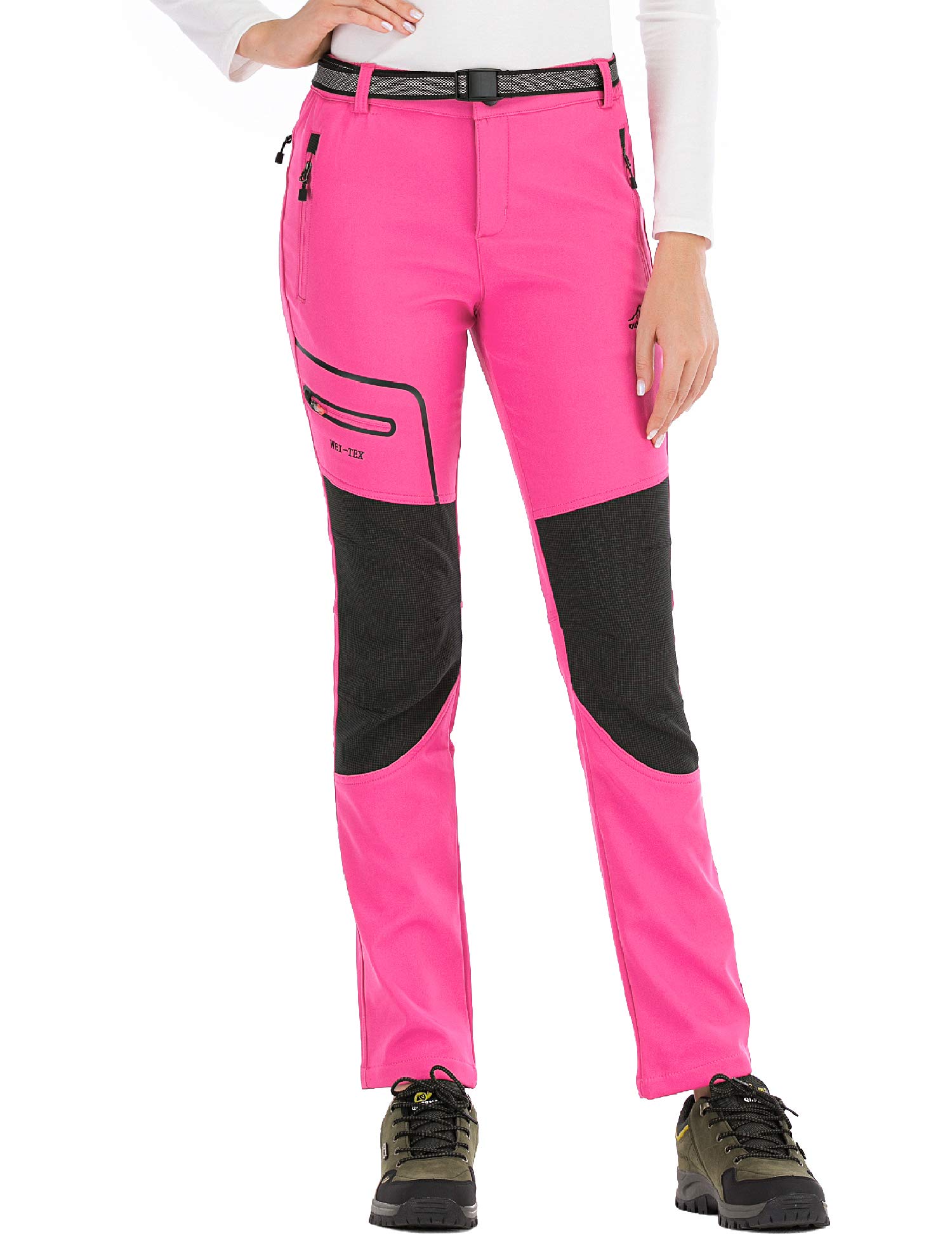 BenBoy Pantaloni Trekking Donna Invernali Impermeabile Pantaloni da Sci Neve Arrampicata Escursionismo Caldo Pantaloni Softshell Outdoor