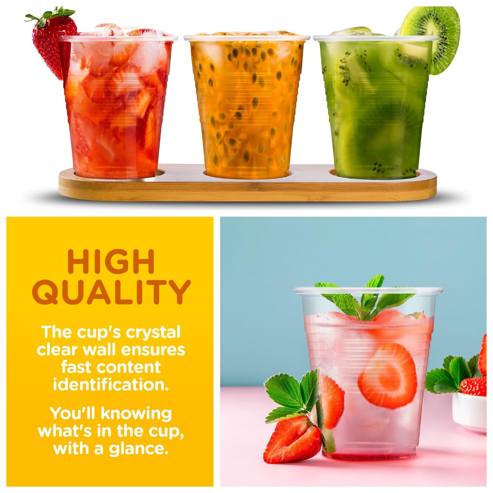 Diplastible 2400 pack 5 oz Clear Plastic Cups for Parties, Disposable Drinking Cups for Birthday Party Supplies, Office, Home, Events, Picnics and Dessert