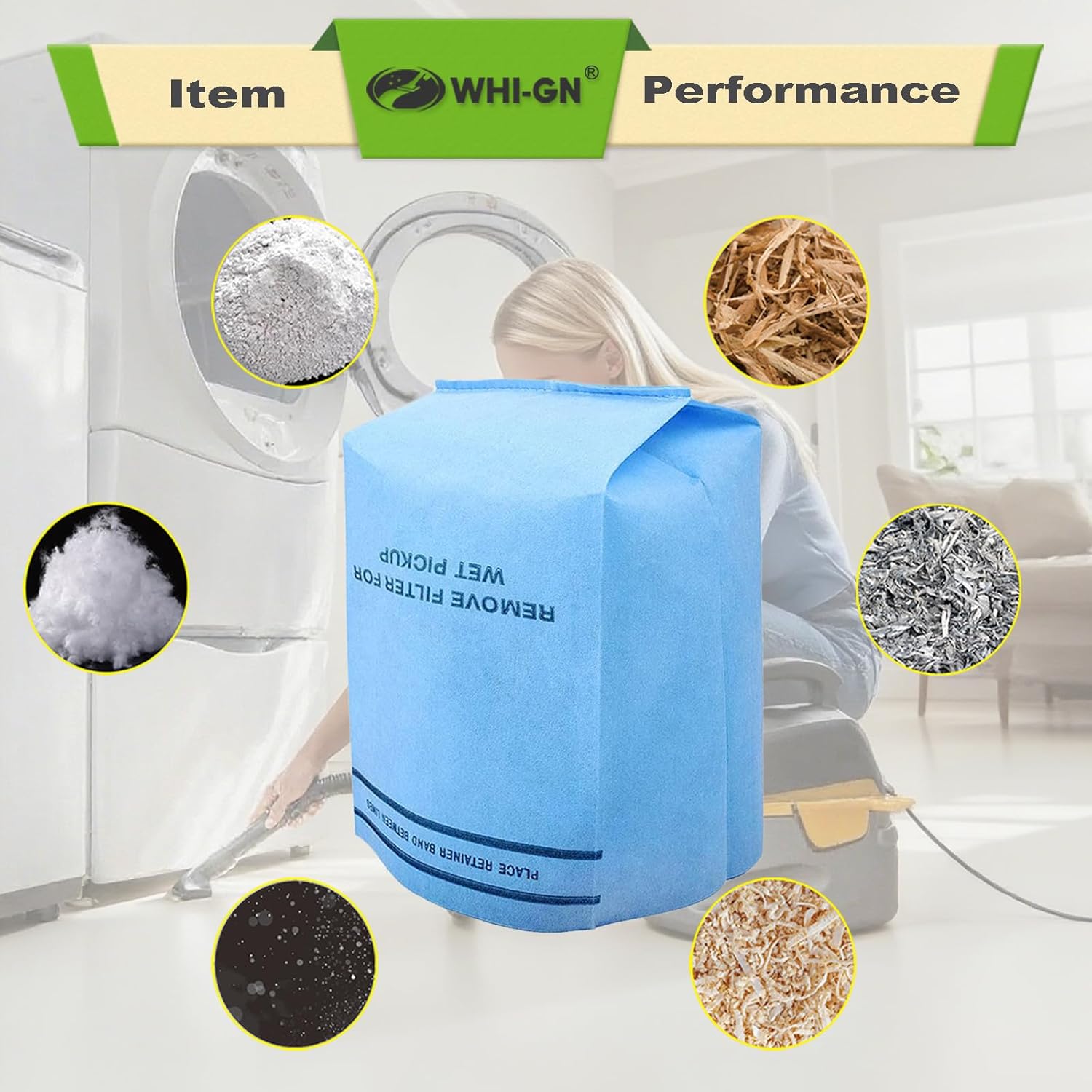 12 Pack Wet Dry Vac Filter Bags Replacement for Stinger MultiFit VF2000 / WORKSHOP WS01025F / Craftsman 9-38737, compatible with Select 2-1/2-Gallon to 5-Gallon Stinger Husky Bucket Head Shop Vacuums