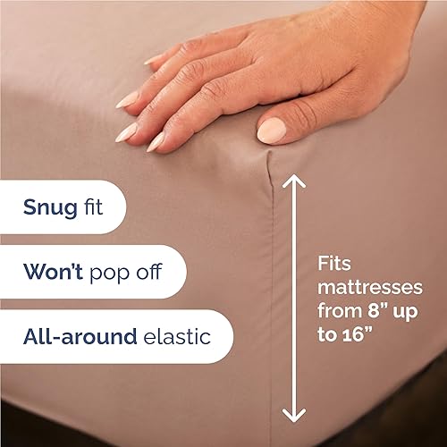 Vista 981 de Juego de sábanas Split King de 7 piezas, sábanas transpirables y refrescantes, sábanas de hotel, bolsillos profundos, ajuste fácil, suaves y sin