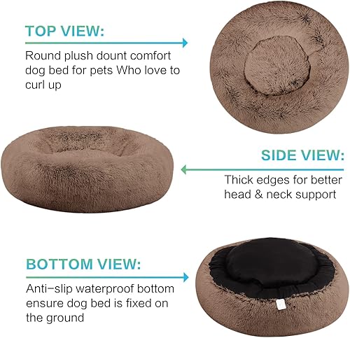 Miniatura 2 de SAVFOX Cama calmante de felpa para perros, cama para perros pequeños, mediano, grande y XL, cómoda cama para perros y gatos en piel sintética, cama