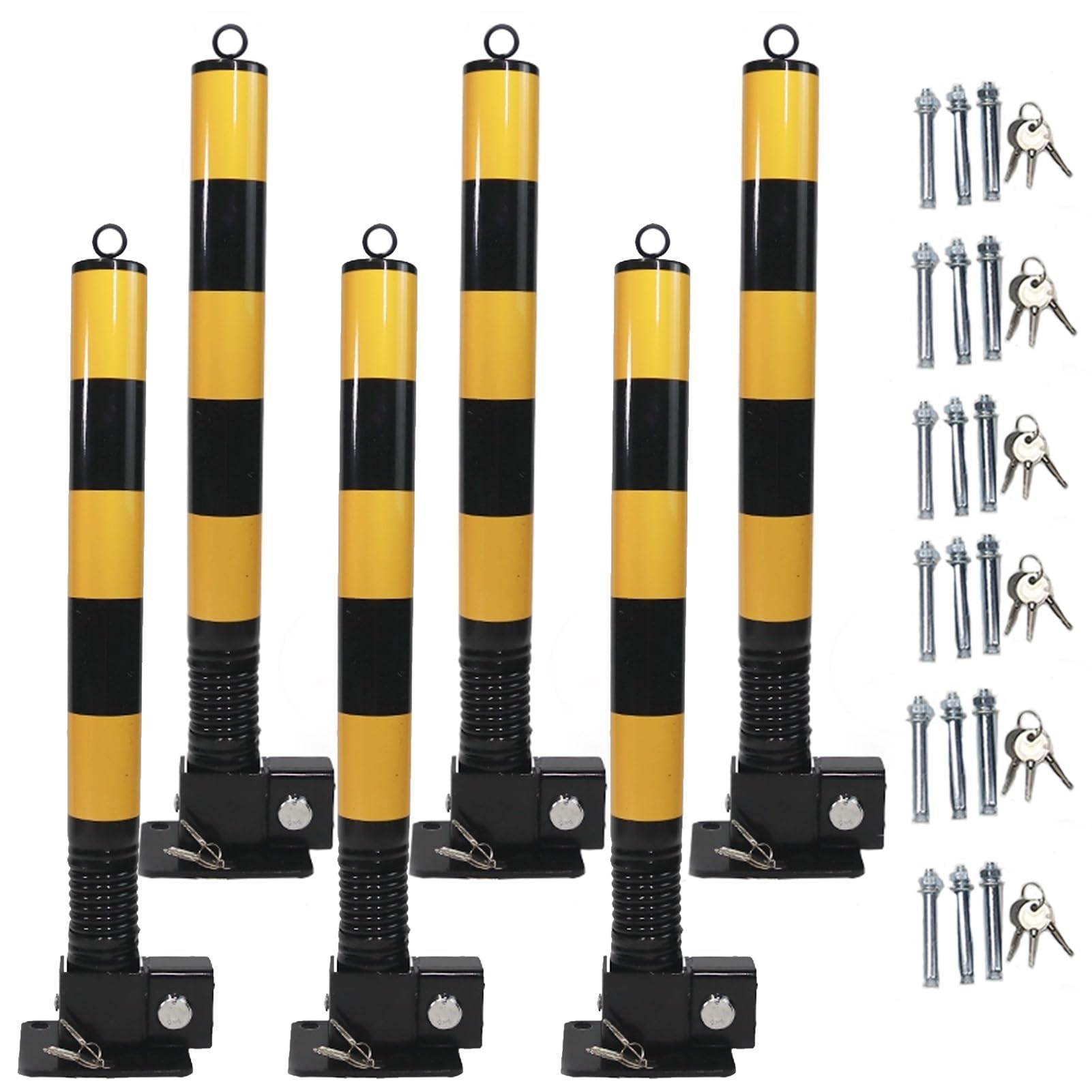 DUANHOZ Security Bollard - Reflective Barrier for Driveway and Private Parking Protection