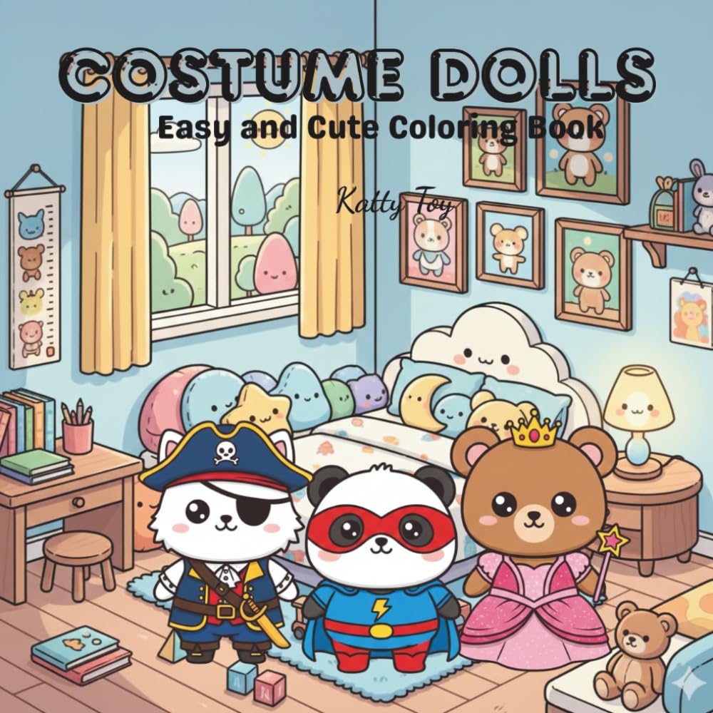 Costume Dolls: Easy and Cute Coloring Book