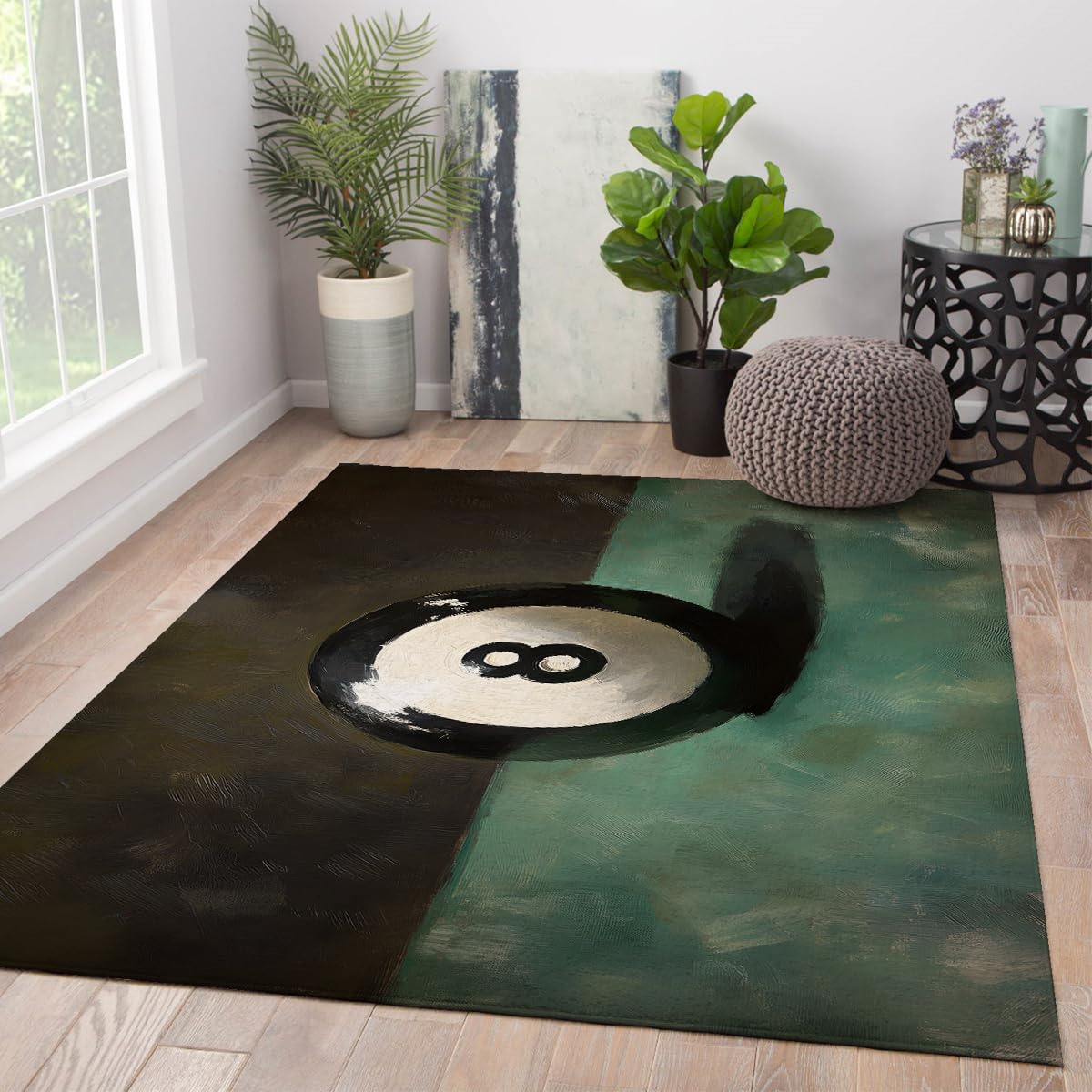 Tapis huit boules billard noir moquette table de billard 180x270cm chambre