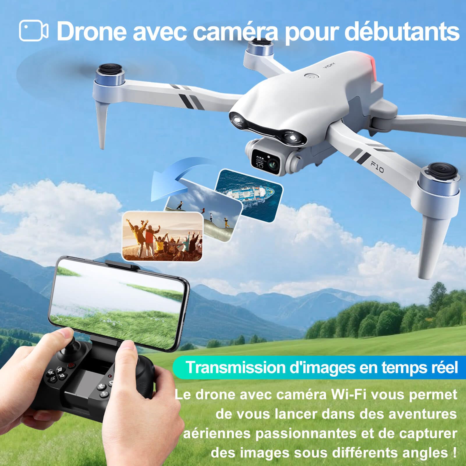 Jiakora Drone avec Caméra pour Enfant et Adulte, FPV Mini Drone Pliable pour Débutant, Quadricoptère à Moteur sans Balais, Maintien d'Altitude, Contrôle via Application, Jouets et cadeaux pour garçons