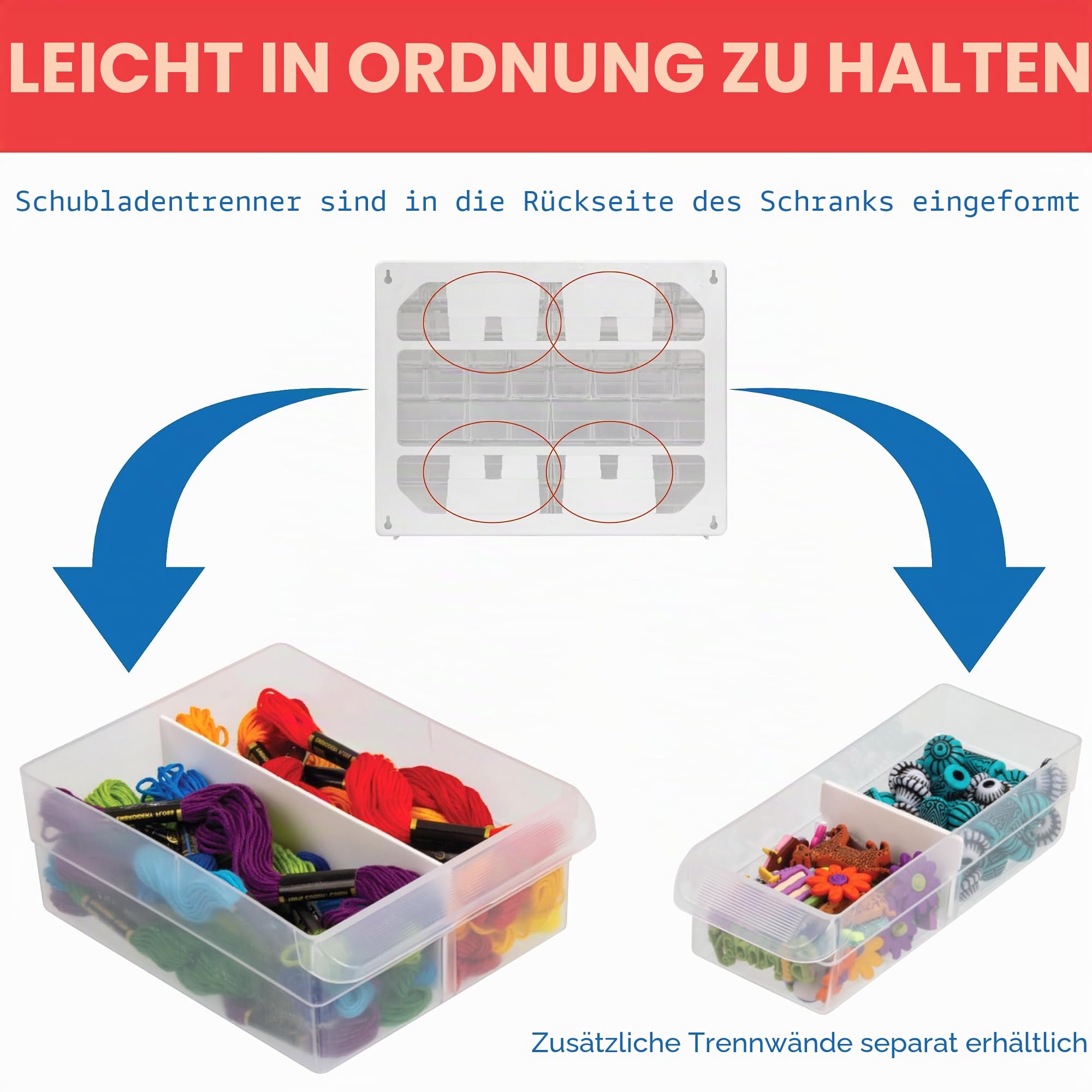 Akro-Mils 10724 Schubladenschrank aus Kunststoff mit 24 Schubladen, für Garage, Perlen-Organizer, Lego-Aufbewahrung, Lehrer-Werkzeugkasten, Make-up-Organizer und mehr, 50,8 cm B x 15,2 cm T x 40,6 cm