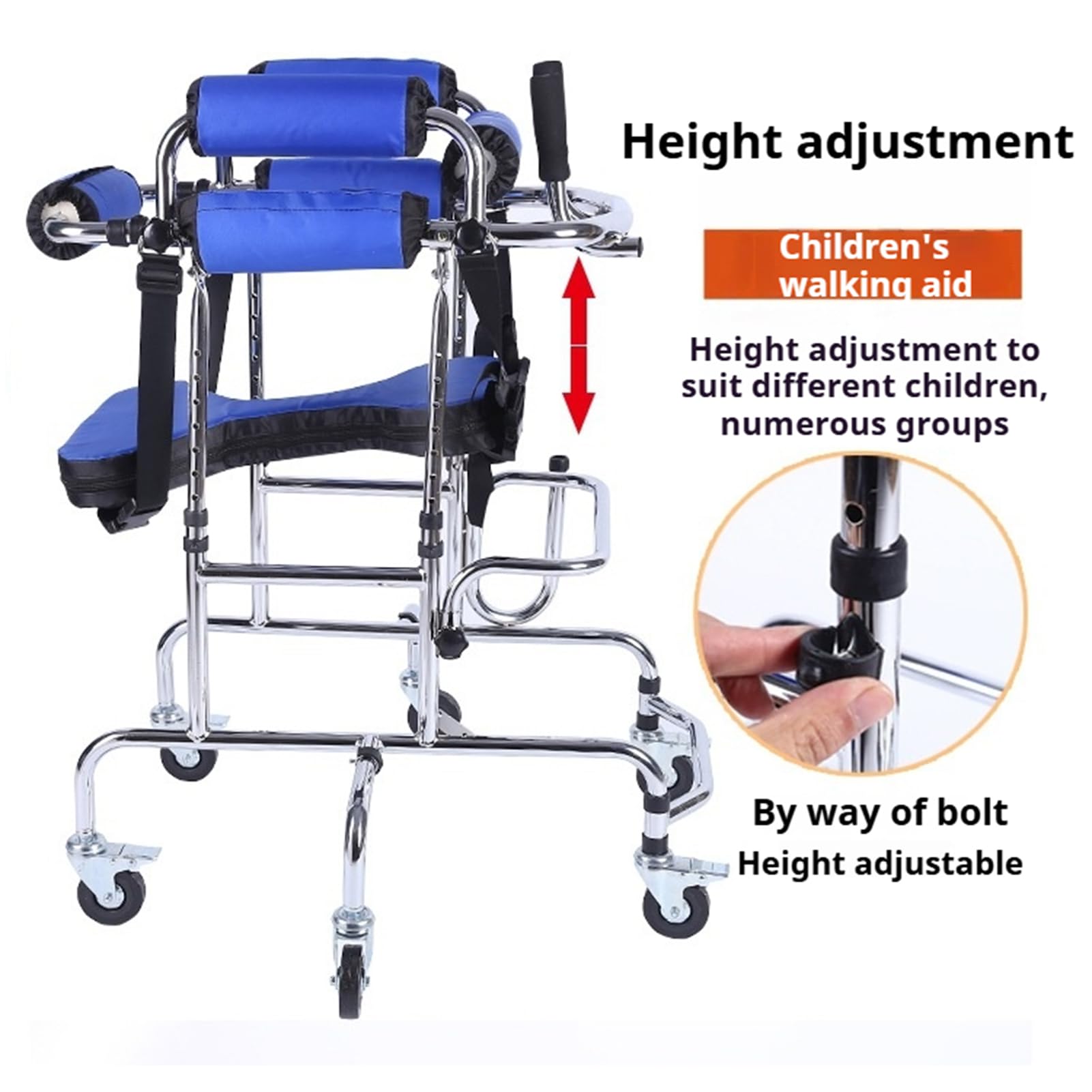 Andador portátil para niños con parálisis cerebral, andador plegable, ligero y ajustable, para adolescentes con necesidades especiales.