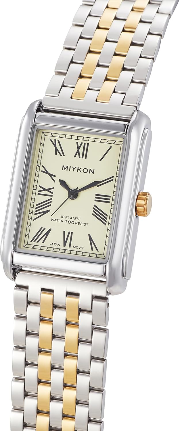 Miykon Vintage Dress Watches for Men – Square Tank Watch with Solid Stainless Steel Bracelet, Mens Dress Watches – Japanese Quartz, Waterproof to 100ft - Image 8